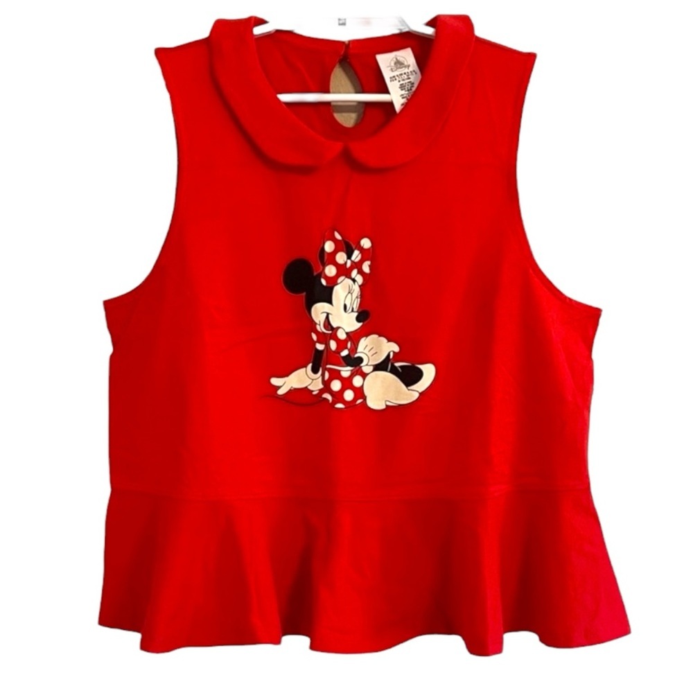 Disney Red Minnie Mouse Top with Peplum
